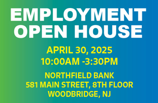Looking for a New Career Opportunity? Northfield Bank is Hiring - Meet us on April 30th!